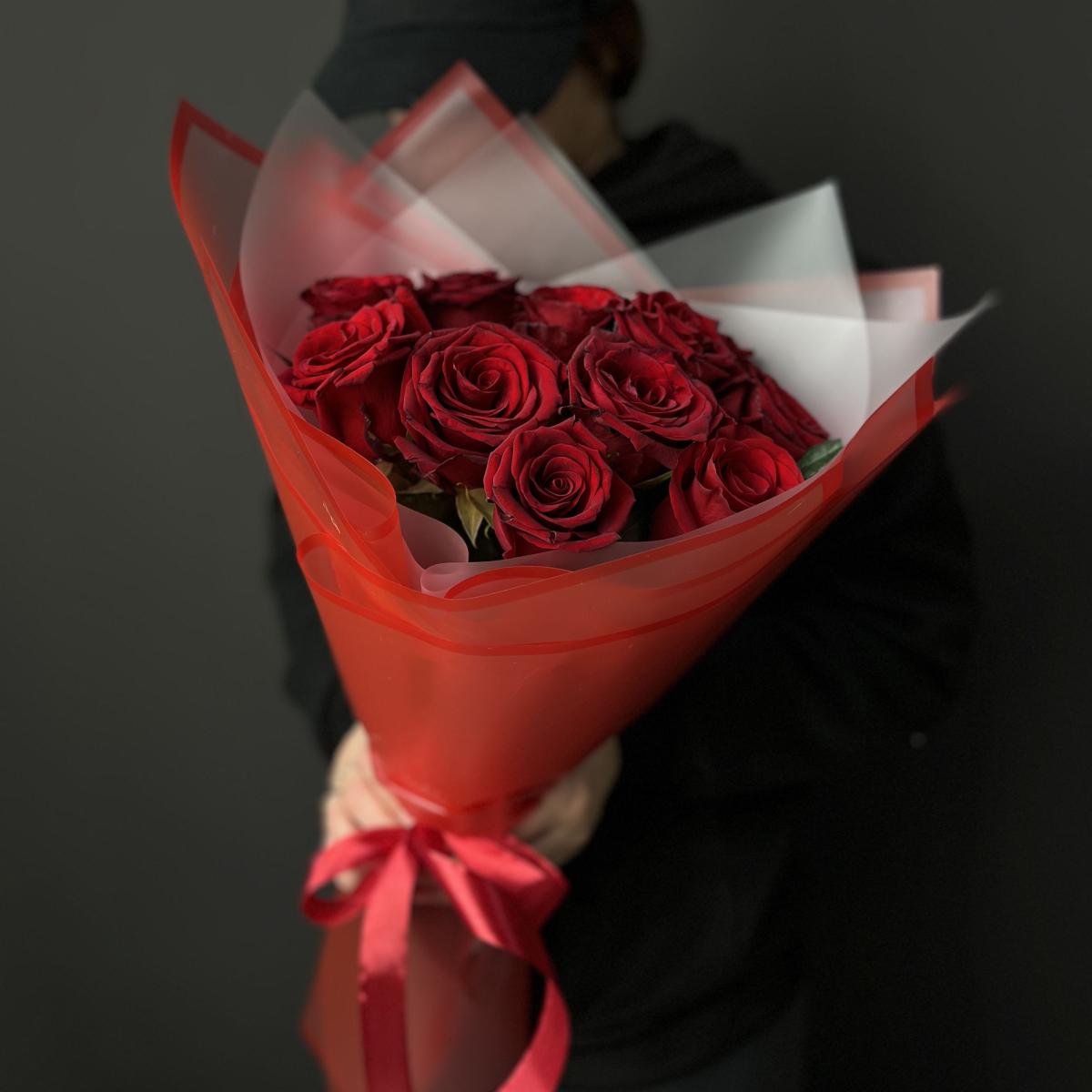 Букеты из красных роз 40 см (Эквадор) (артикул   174496)