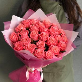 Розовые розы 50 см 25 шт. (Россия) артикул букета: 309320