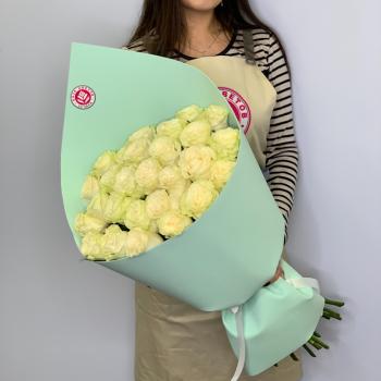 Букеты из белых роз 40 см (Эквадор) код  608