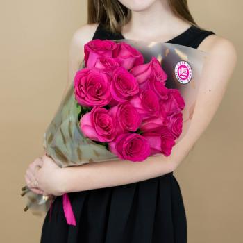 Букет из розовых роз 15 шт 40 см (Эквадор) код  81472