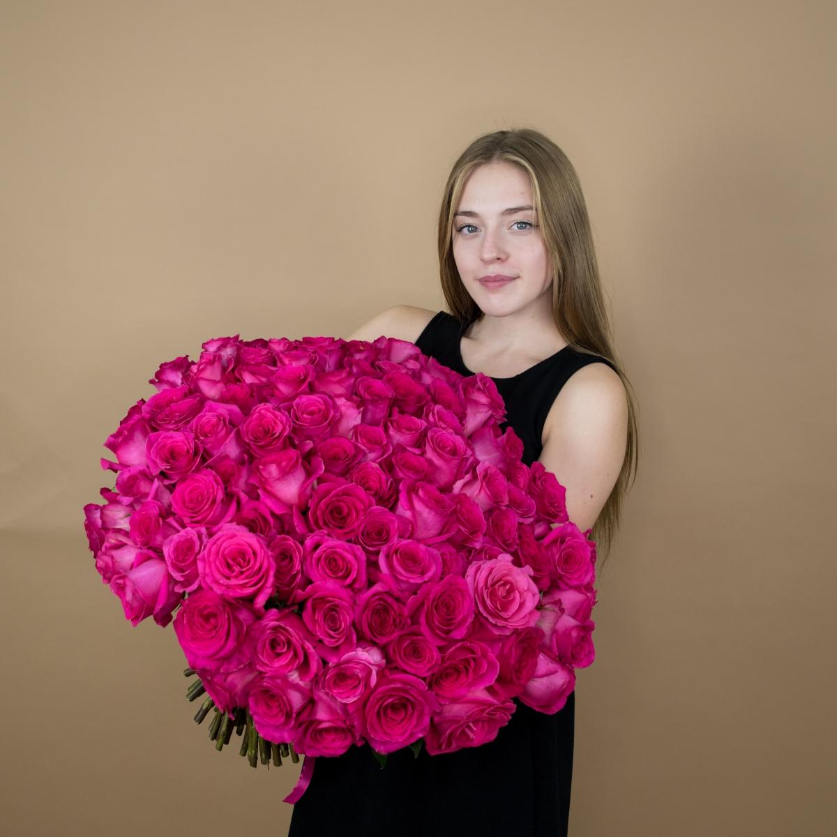 Букет из розовых роз 75 шт. (40 см) артикул: 81928