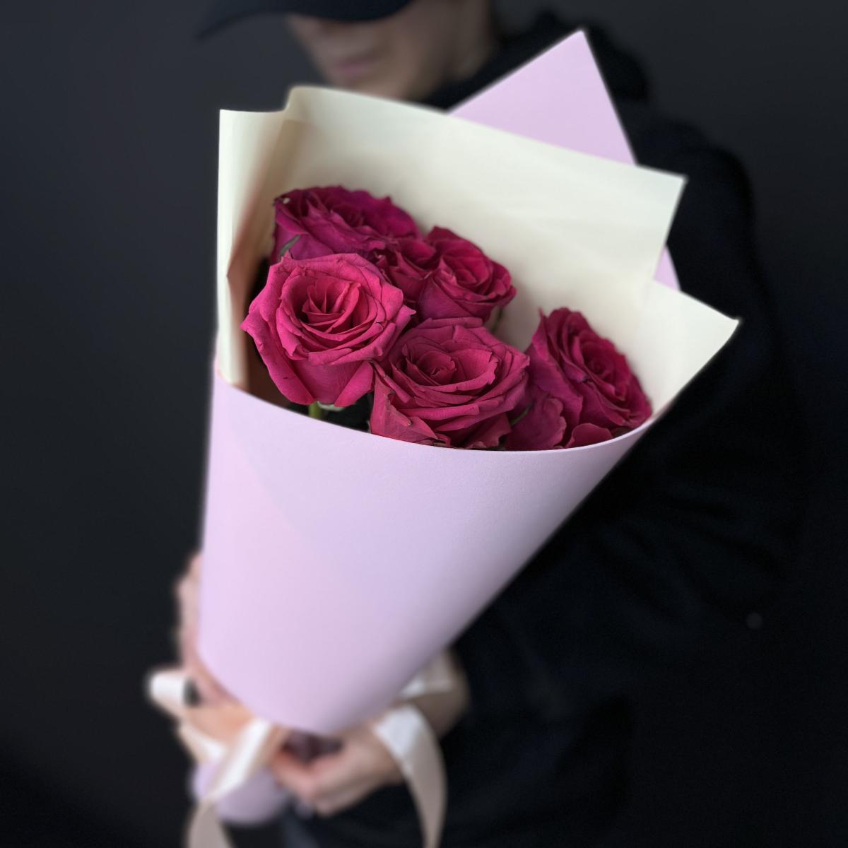 Букеты из розовых роз 40 см (Эквадор) (код товара: 82384)