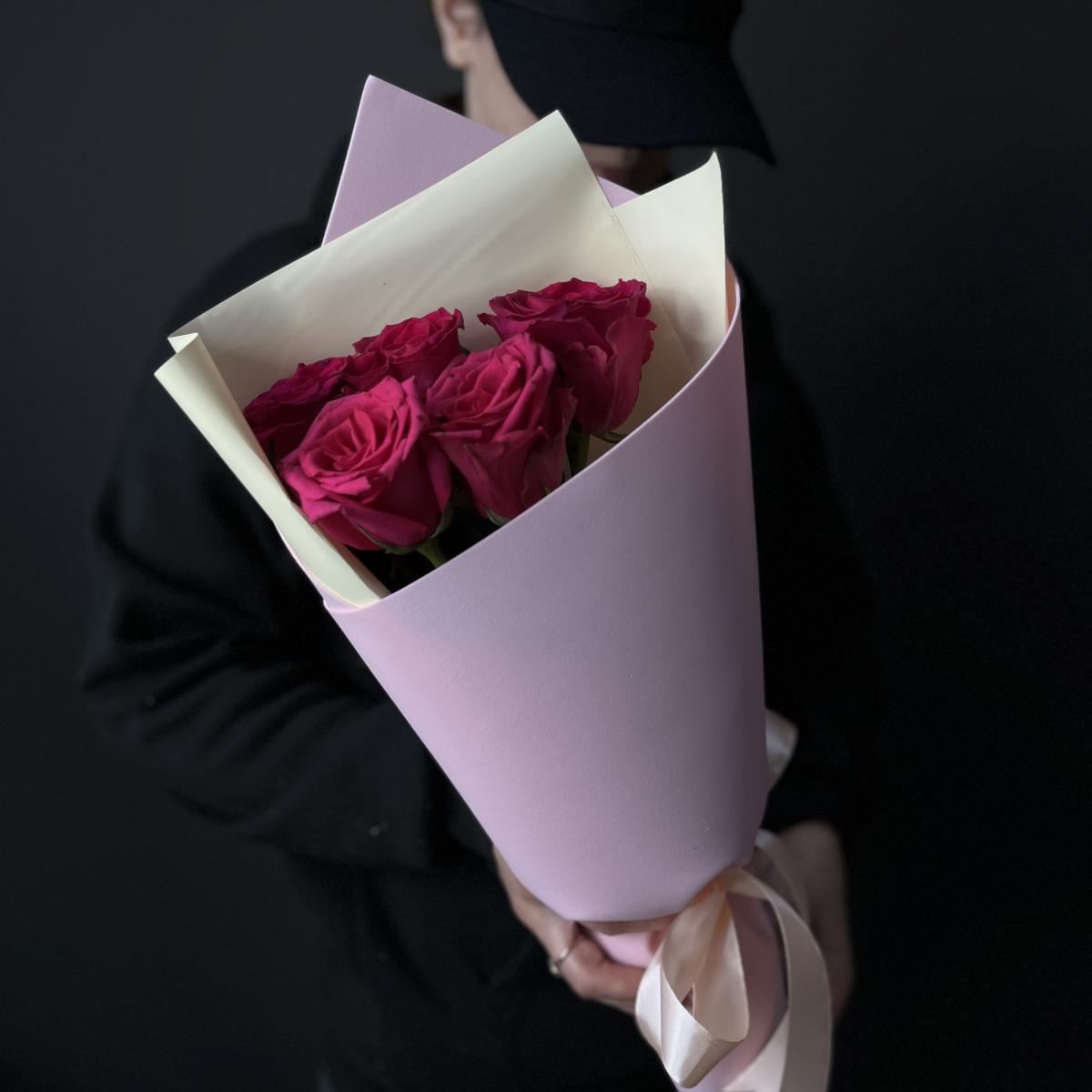 Букеты из розовых роз 40 см (Эквадор) (код товара: 82384)