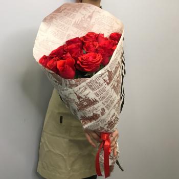 Красные розы 15 шт 60см (Эквадор) артикул букета  111568