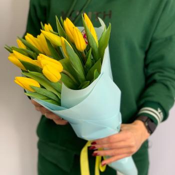 Тюльпаны жёлтые 15 шт (артикул букета: 128440)