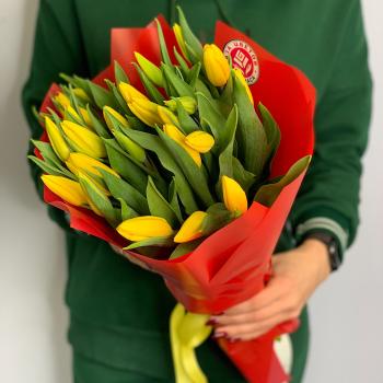 Тюльпаны желтые 25 шт (код товара  128592)